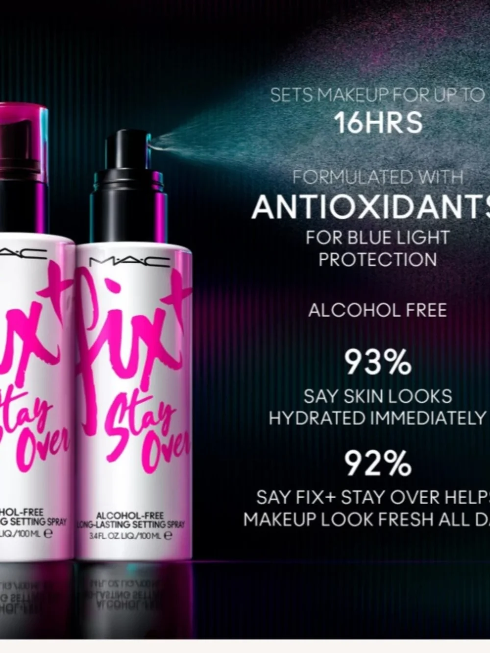 MAC Cosmetics Fix+ Stay Over Long-Lasting Setting Spray Travel Size BNIB ✨